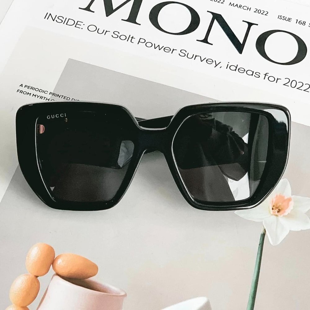 NWT Gucci GG0956S-003 Black Rectangle 54mm Sunglasses - Picture 9 of 9